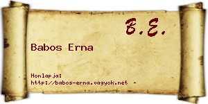 Babos Erna névjegykártya